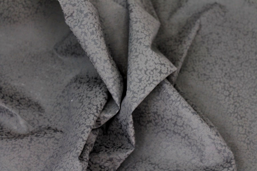Black Floral Printed Sheer Cotton fabric, image 2 of 6