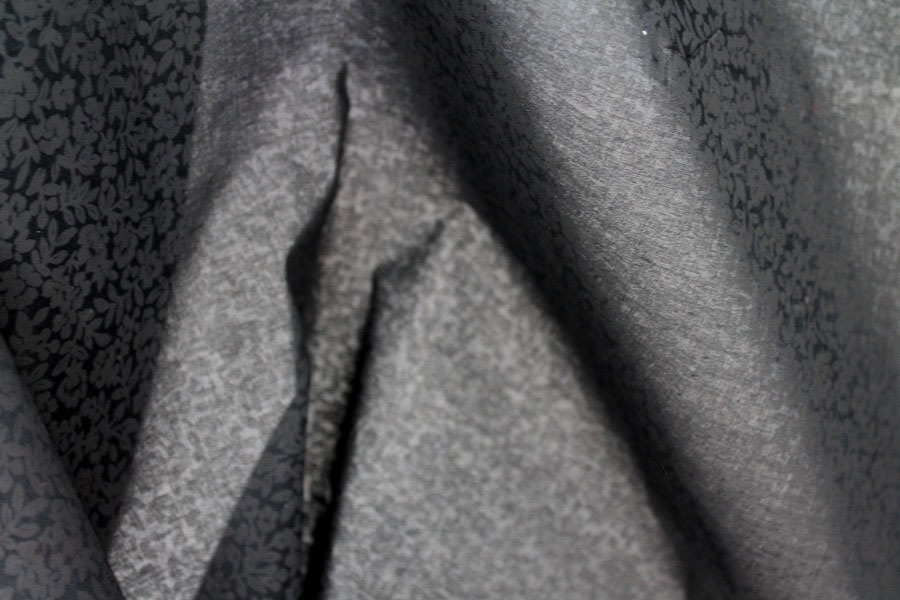 Black Floral Printed Sheer Cotton fabric, image 6 of 6
