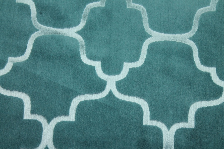Teal Embossed Cotton Velvet fabric, image 2 of 5