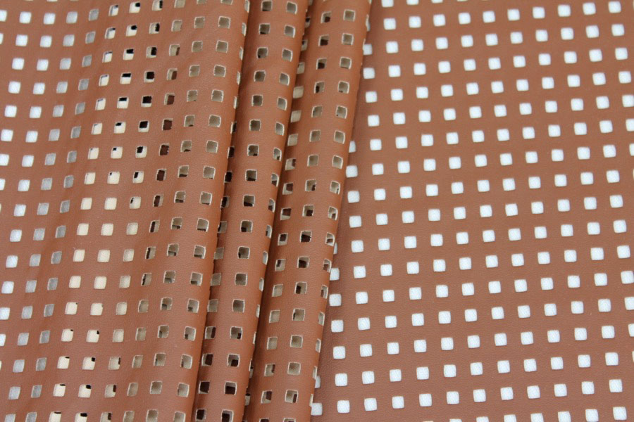 Perforated Soft Leatherette - Brown fabric