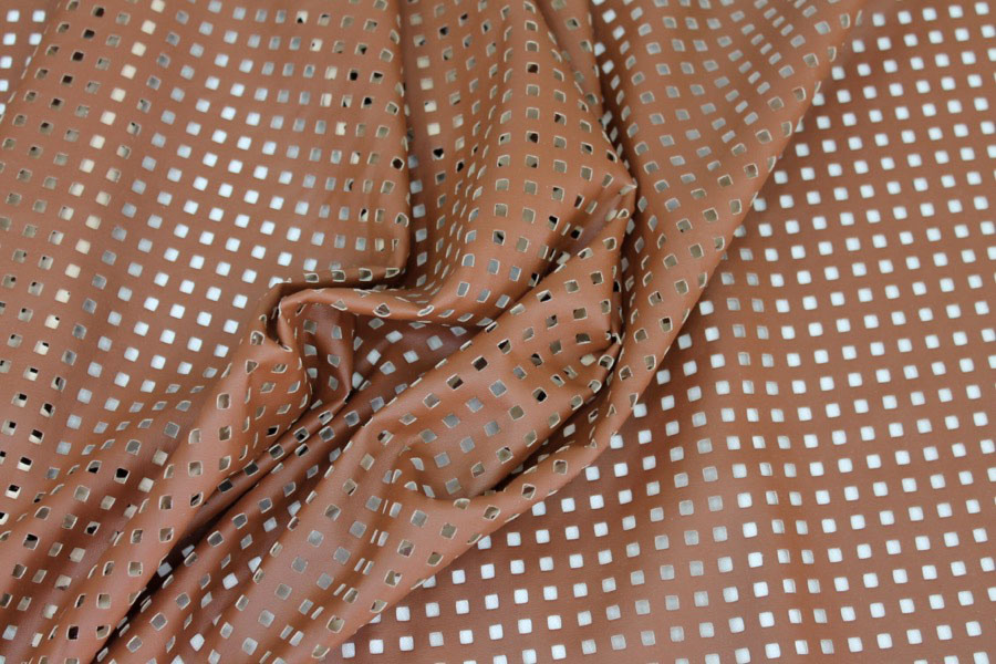 Perforated Soft Leatherette - Brown fabric, image 6 of 6