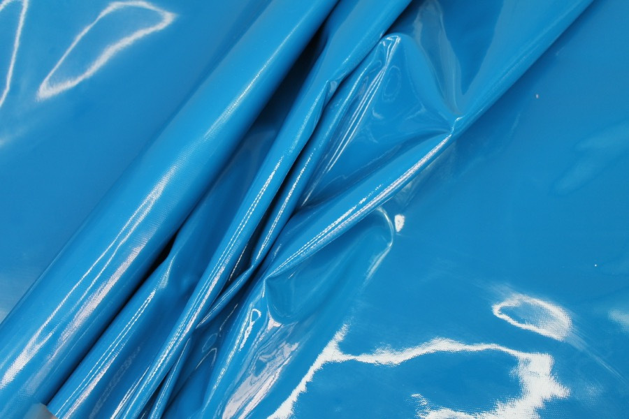 Glossy PVC - Bright Blue fabric, image 4 of 6
