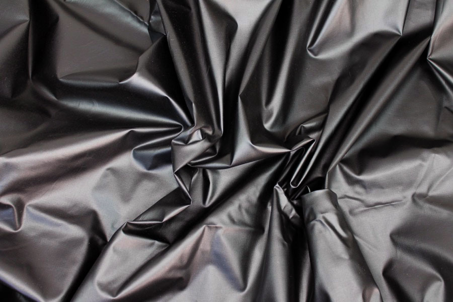 P.U. Coated Cotton Blend - Black fabric, image 4 of 6