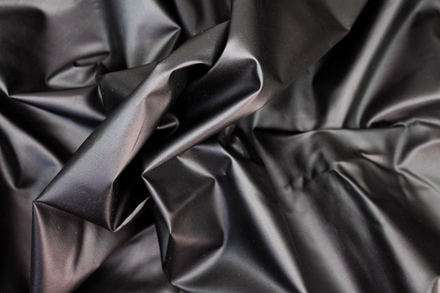 P.U. Coated Cotton Blend - Black fabric, image 5 of 6