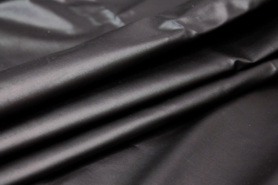 P.U. Coated Cotton Blend - Black fabric, image 2 of 6