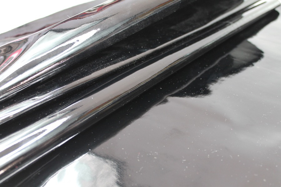 Glossy PVC - Black fabric