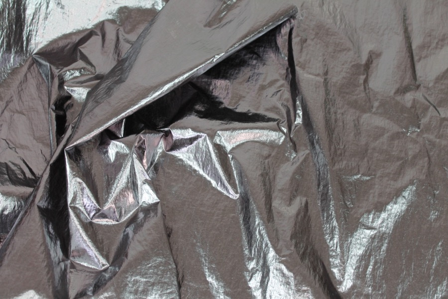 Foil Printed Polyamide - Dark Silver fabric, image 2 of 7