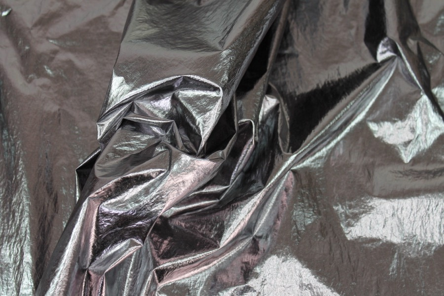 Foil Printed Polyamide - Dark Silver fabric, image 5 of 7