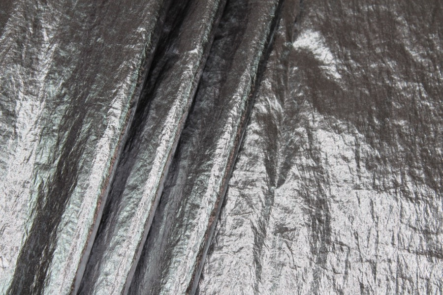 Foil Printed Polyamide - Dark Silver fabric, image 3 of 7