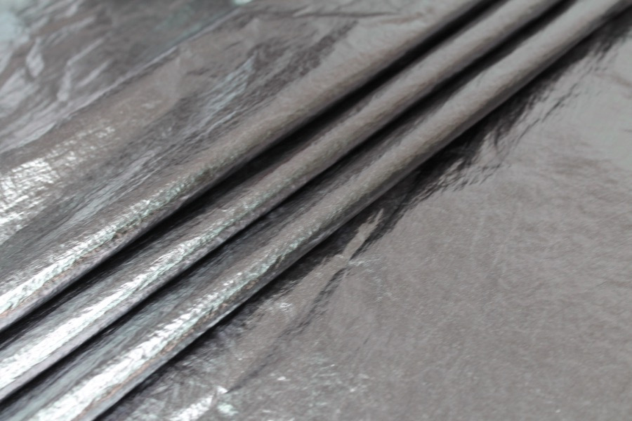 Foil Printed Polyamide - Dark Silver fabric