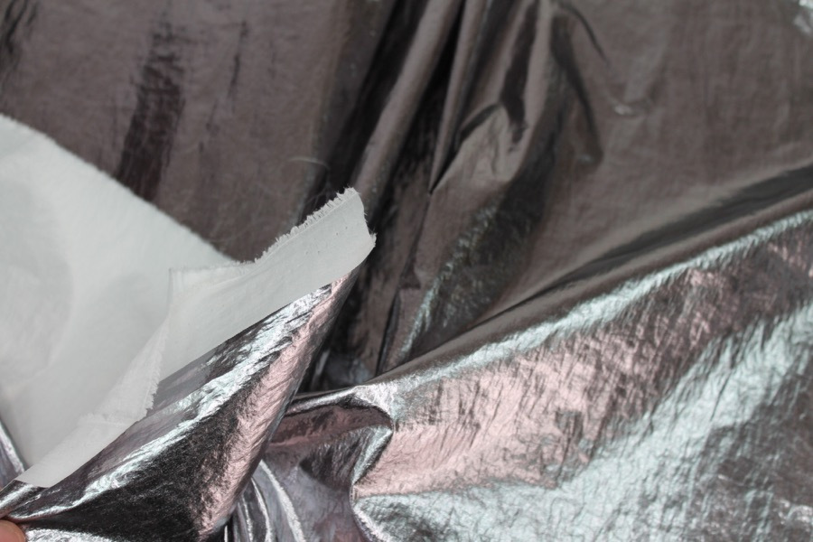 Foil Printed Polyamide - Dark Silver fabric, image 6 of 7
