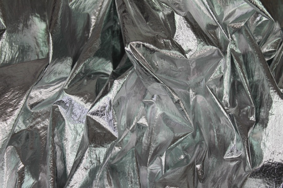 Foil Printed Polyamide - Silver fabric, image 4 of 8