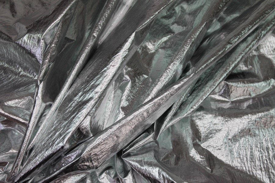 Foil Printed Polyamide - Silver fabric, image 3 of 8
