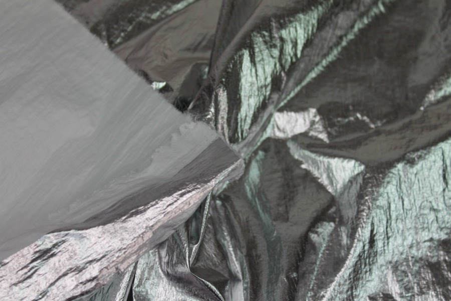 Foil Printed Polyamide - Silver fabric, image 5 of 8