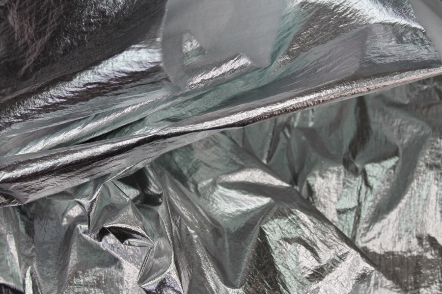 Foil Printed Polyamide - Silver fabric, image 6 of 8