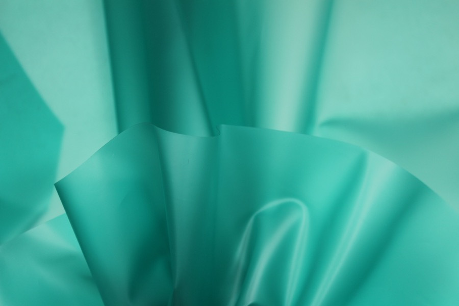 Teal Semi Transparent PVC / PU fabric