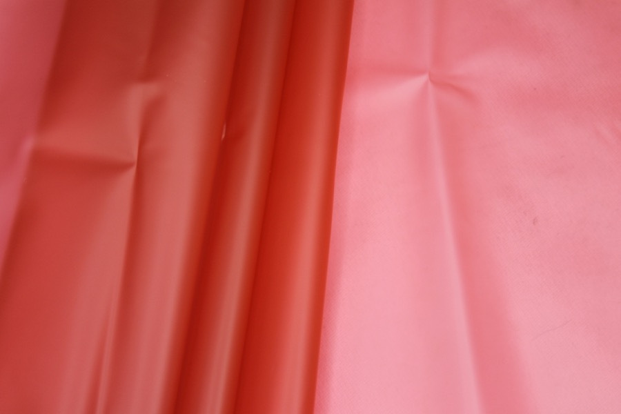 Blood-orange Semi Transparent PVC / PU fabric, image 5 of 5