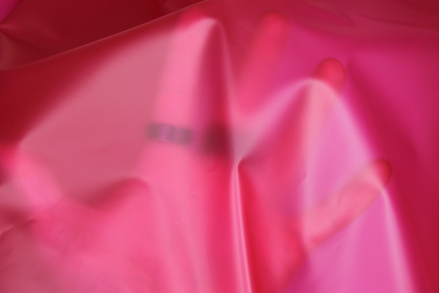 Magenta Semi Transparent PVC / PU fabric, image 2 of 5