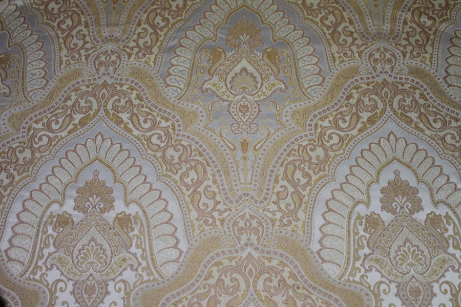 Silk Brocade - Large Scale Gold/Ivory Reversible fabric, image 6 of 6