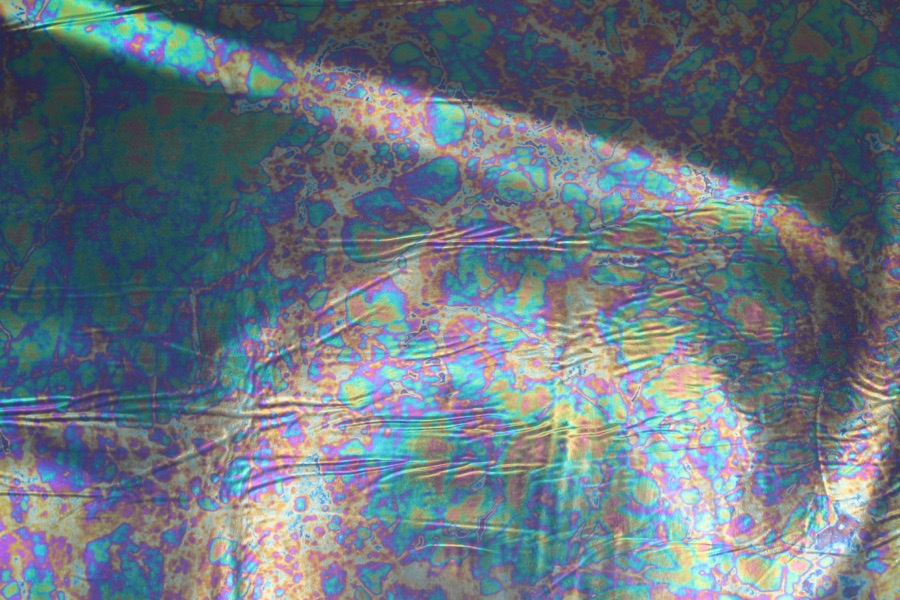 "Oil Spill" Opaque PVC fabric, image 6 of 6