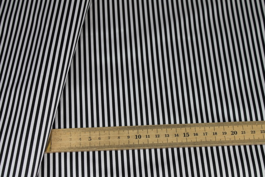 Duchesse Satin - Black and White Thin Stripe fabric, image 6 of 6