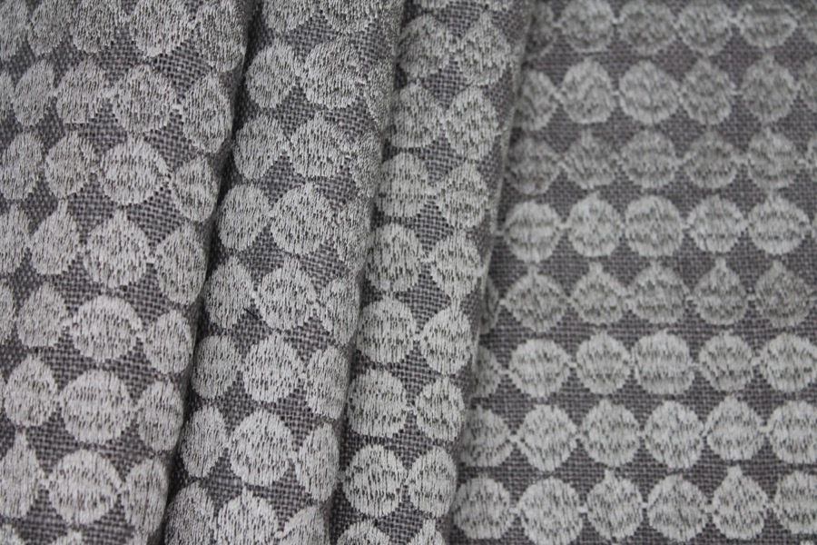 Grey Spot / Dot Embroidered Linen fabric, image 2 of 7