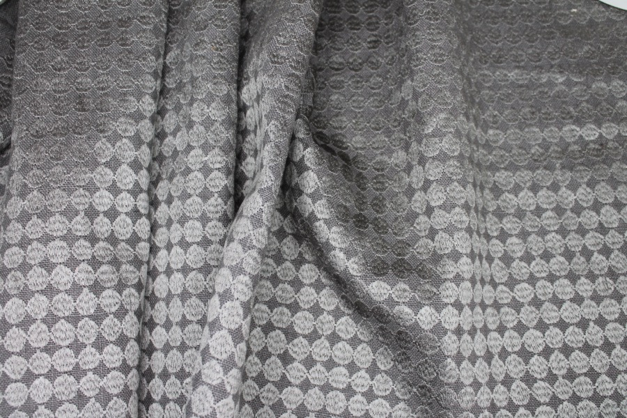 Grey Spot / Dot Embroidered Linen fabric, image 6 of 7