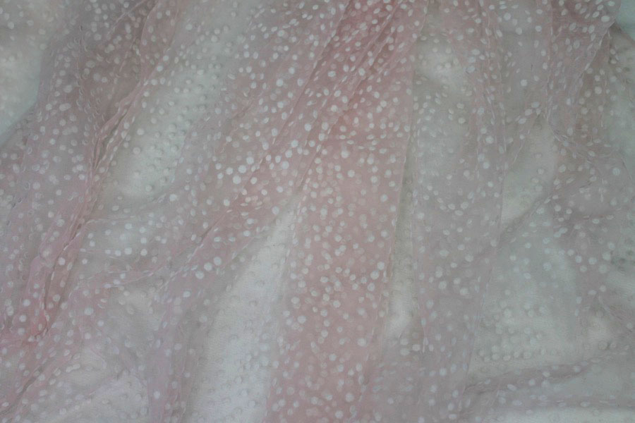 Flock Spot / Dot Tulle - Pale Pink - Assorted Small fabric, image 4 of 8