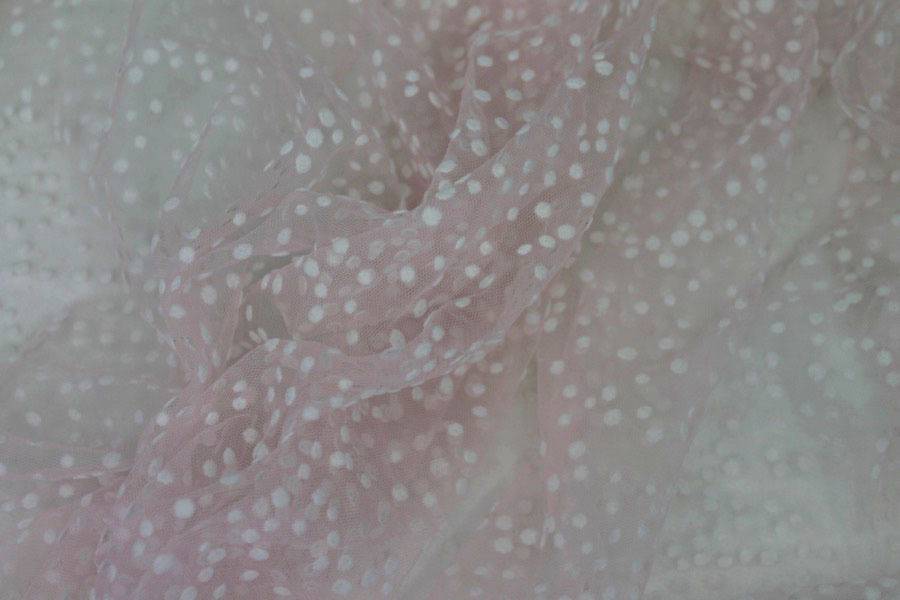 Flock Spot / Dot Tulle - Pale Pink - Assorted Small fabric, image 2 of 8