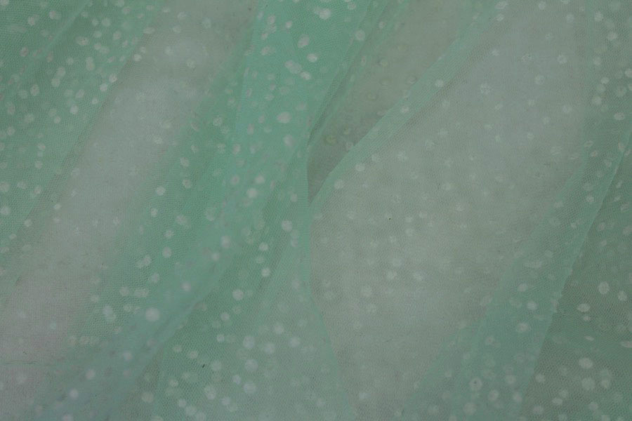 Flock Spot / Dot Tulle - Pastel Green - Assorted Small fabric, image 2 of 8