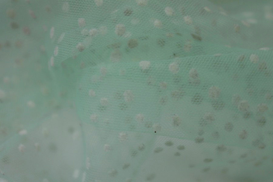 Flock Spot / Dot Tulle - Pastel Green - Assorted Small fabric, image 3 of 8