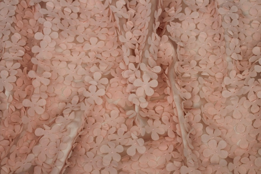 Pink Cut Out Flowers on Tulle fabric, image 4 of 8
