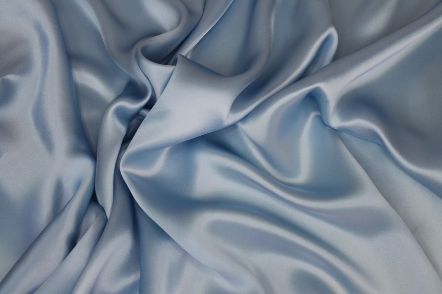 Sky Blue Silk Satin - 140cm wide fabric, image 2 of 5