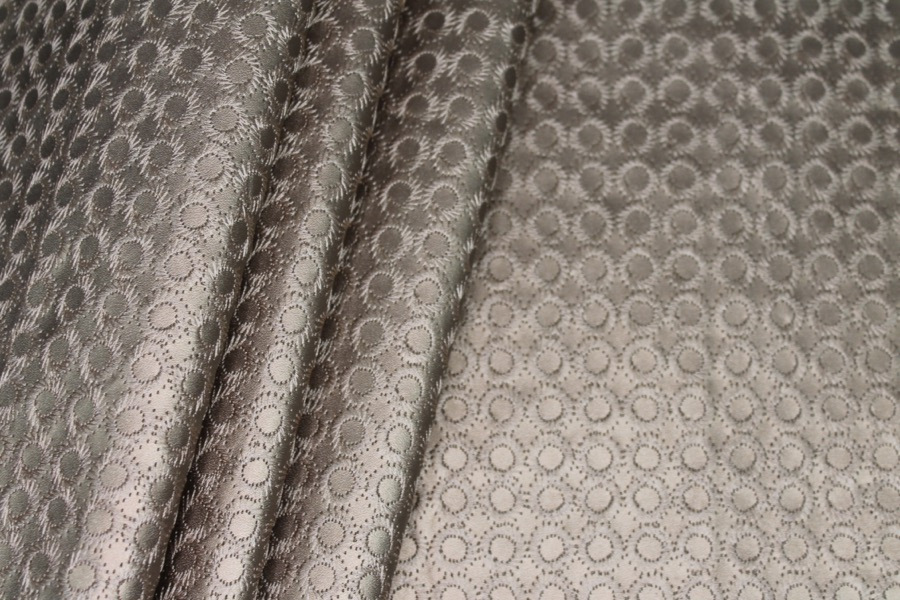 Gold Embroidered Circle Leatherette fabric, image 2 of 7