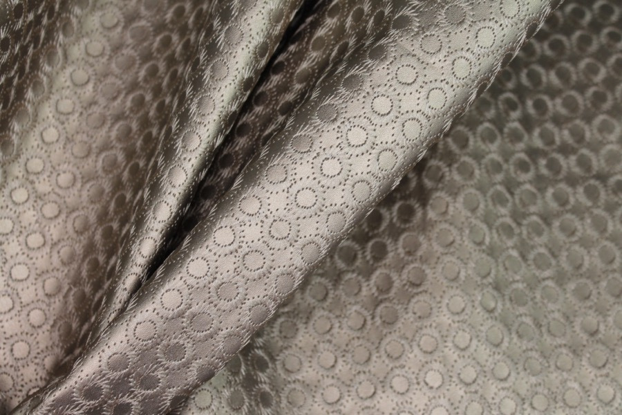 Gold Embroidered Circle Leatherette fabric, image 5 of 7