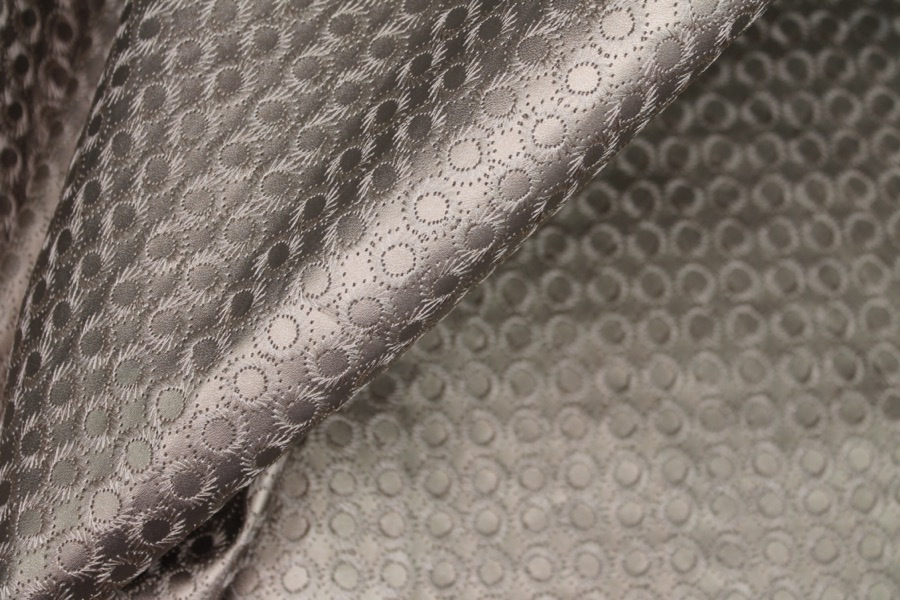 Gold Embroidered Circle Leatherette fabric, image 4 of 7