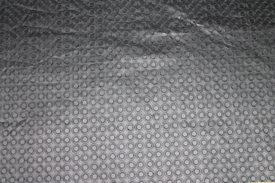 Black Embroidered Circle Leatherette fabric, image 3 of 6
