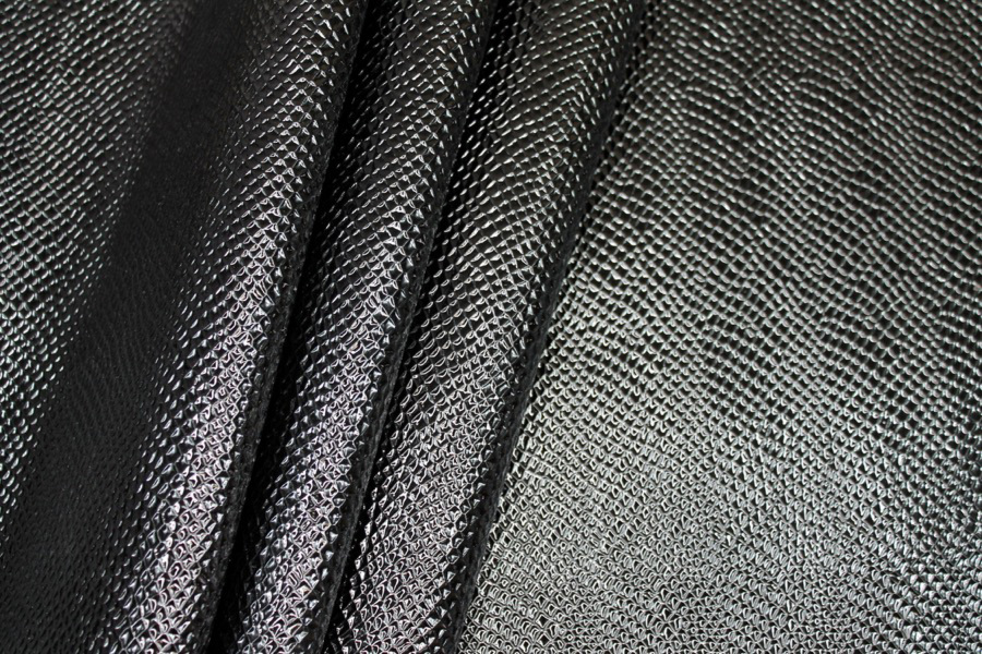 Black Glossy Embossed Snakeskin Leatherette fabric, image 6 of 7