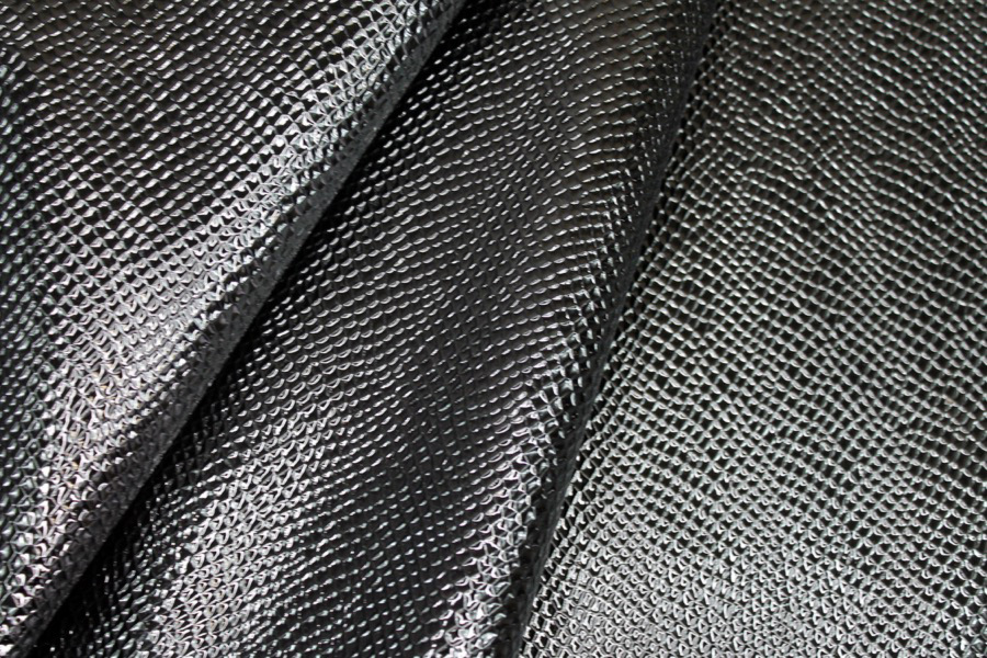 Black Glossy Embossed Snakeskin Leatherette fabric, image 4 of 7