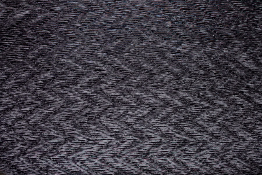 Pleated Satin Bonded to Muslin - Black fabric, image 4 of 5