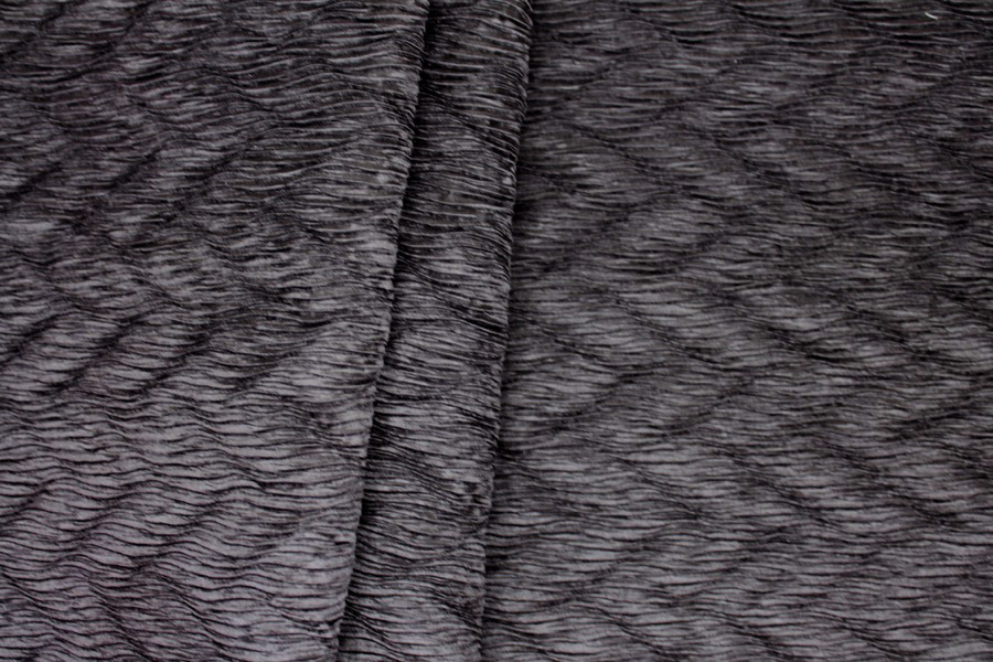 Pleated Satin Bonded to Muslin - Black fabric, image 5 of 5