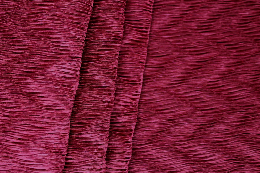Pleated Satin Bonded to Muslin - Burgundy fabric, image 5 of 6