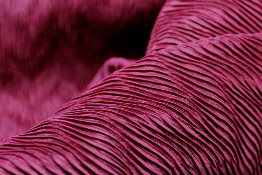 Pleated Satin Bonded to Muslin - Burgundy fabric, image 4 of 6
