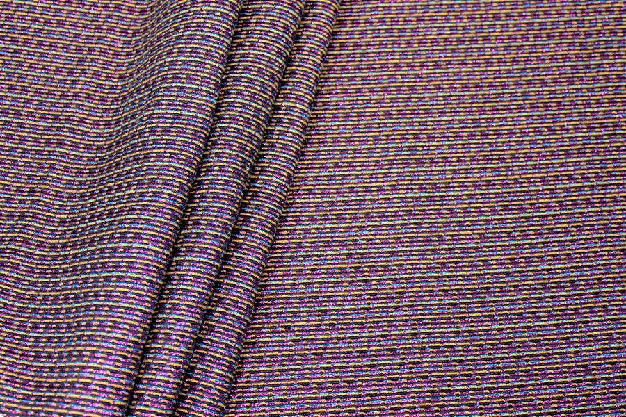 Textured French Brocade with Lurex, Pink and Gold fabric, image 2 of 6