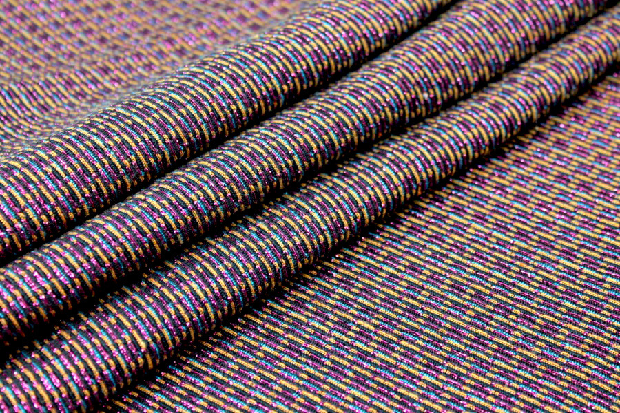 Textured French Brocade with Lurex, Pink and Gold fabric, image 5 of 6