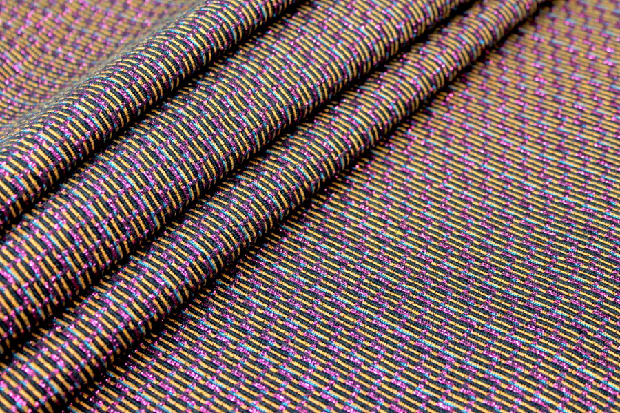 Textured French Brocade with Lurex, Pink and Gold fabric, image 4 of 6