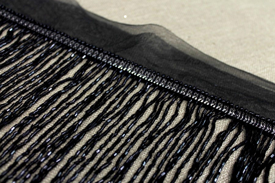 Beaded Fringe Trim - Black, image 6 of 6