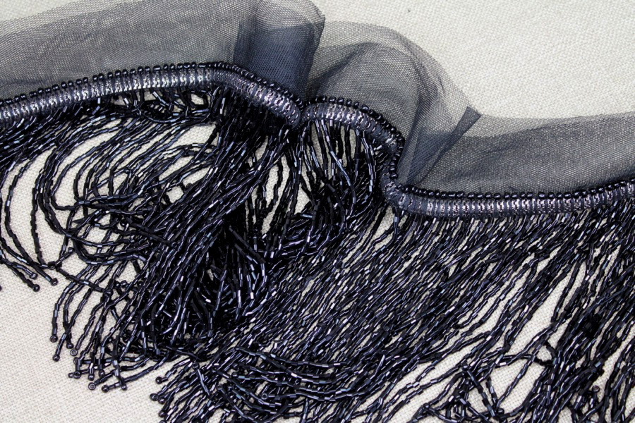 Beaded Fringe Trim - Black, image 5 of 6