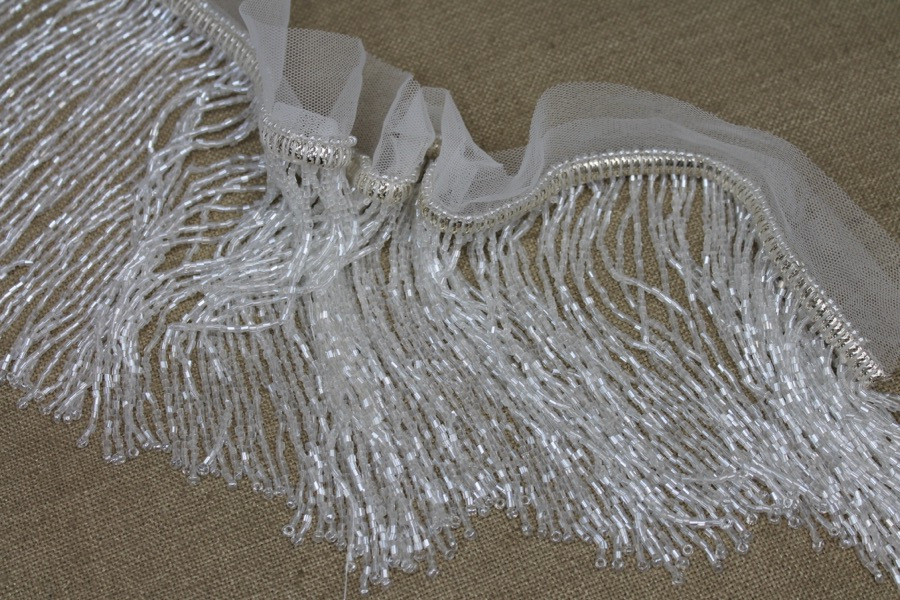 Beaded Fringe Trim - Clear, image 5 of 5