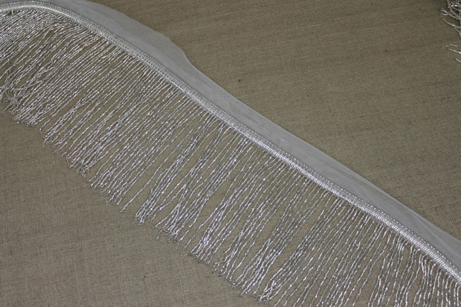 Beaded Fringe Trim - Silver, image 6 of 6